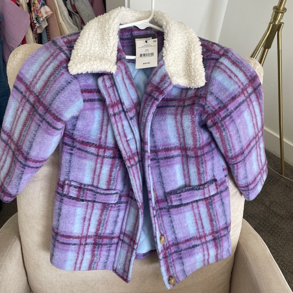 NWT Cotton On Kids Toddler Coat with faux fur collar